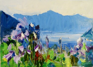 Painting titled "Flowers in the moun…" by Yehor Dulin, Original Artwork, Oil