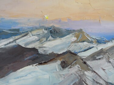 Painting titled "Winter mountains Al…" by Yehor Dulin, Original Artwork, Oil