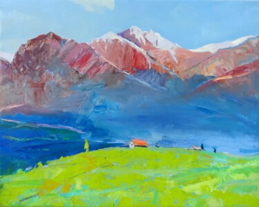 Painting titled "" Alps"" by Yehor Dulin, Original Artwork, Oil