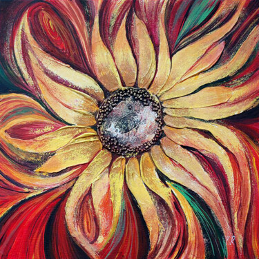 Malerei mit dem Titel "Sunflower" von Yelena Rybalkina, Original-Kunstwerk, Acryl Auf Keilrahmen aus Holz montiert