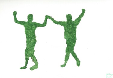 Ζωγραφική με τίτλο "They Dance in Sap G…" από Yeshaya Dank, Αυθεντικά έργα τέχνης, Ακουαρέλα
