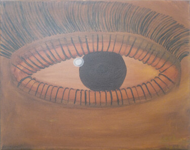 Painting titled "eagle eye" by Yeshaya Dank, Original Artwork, Watercolor