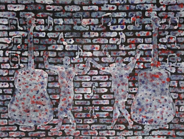 Картина под названием "The peace, love, un…" - Yeshaya Dank, Подлинное произведение искусства, Акварель