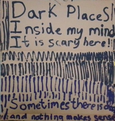 Painting titled "Dark thoughts" by Yeshaya Dank, Original Artwork, Watercolor