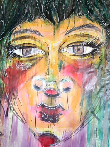 Malarstwo zatytułowany „Is anyone here?” autorstwa Yessica Aileen Sousa, Oryginalna praca, Farba w spray'u