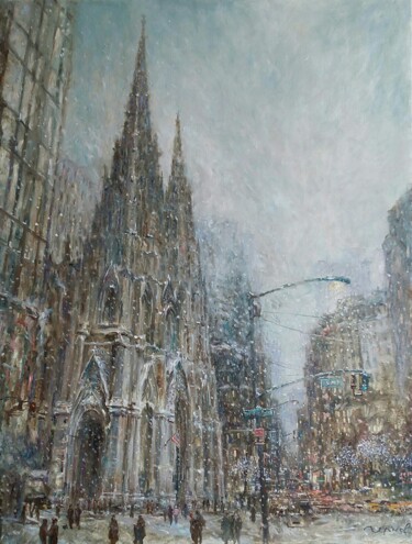 Pintura titulada "New York. St. Patri…" por Yevhenii Chernov, Obra de arte original, Oleo Montado en Bastidor de camilla de…