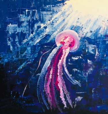 Painting titled "Jellyfish" by Yiğit Özcan, Original Artwork, Acrylic