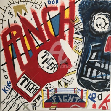 Schilderij getiteld "Punch" door Ykstreetart, Origineel Kunstwerk, Acryl