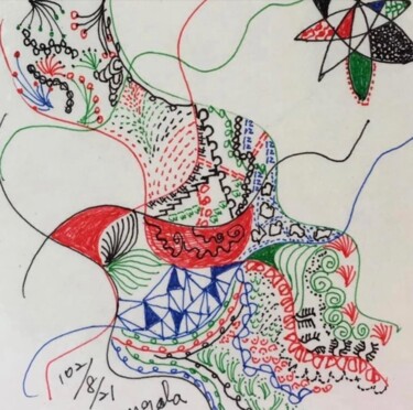 Картина под названием "pregnant woman" - Ylohps Yang, Подлинное произведение искусства, Шариковая ручка