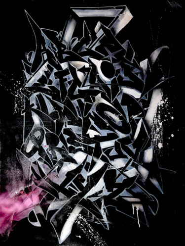 Pintura intitulada "Abécédaire 2" por Ynoxe, Obras de arte originais, Tinta spray