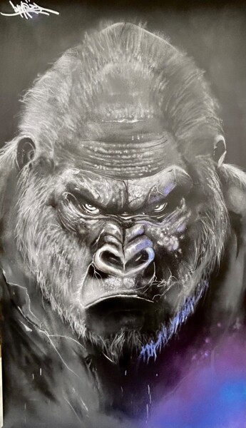 Pintura titulada "Gorille" por Ynoxe, Obra de arte original, Pintura al aerosol