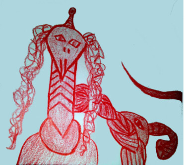 Dessin intitulée "Fausse identité" par Yog-Sothoth, Œuvre d'art originale, Crayon