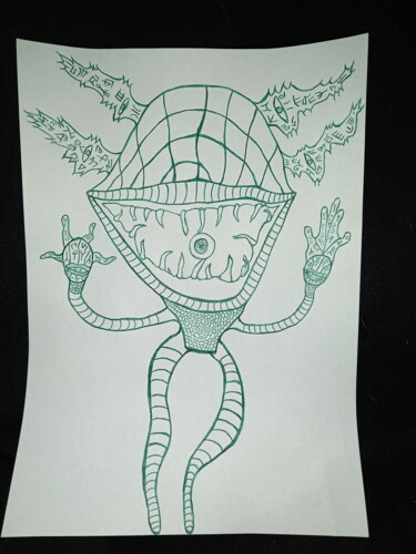 Tekening getiteld "botanical beast" door Yog-Sothoth, Origineel Kunstwerk, Balpen