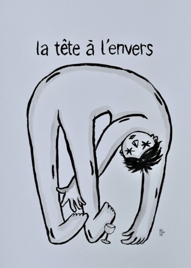绘画 标题为“La tête à l'envers” 由Yorizzyo, 原创艺术品, 丙烯