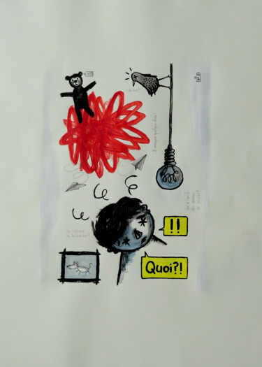 Ζωγραφική με τίτλο "Quoi?!" από Yorizzyo, Αυθεντικά έργα τέχνης, Ακρυλικό