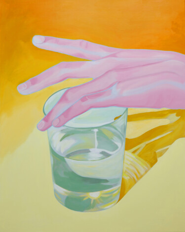 Painting titled "a cup of sunlight" by Young Park, Original Artwork, Acrylic