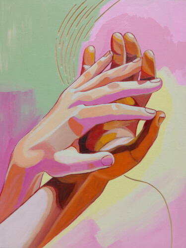 Painting titled "Take my hand 4" by Young Park, Original Artwork, Acrylic
