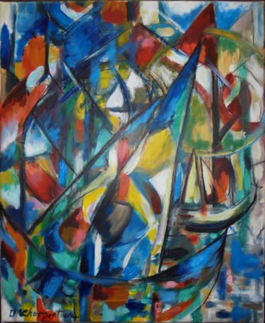 Peinture intitulée "bateaux" par Isabelle Charpentier, Œuvre d'art originale