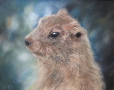 Peinture intitulée "marmotte" par Isabelle Charpentier, Œuvre d'art originale, Huile