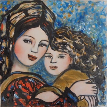 Peinture intitulée "Maternité" par Isabelle Charpentier, Œuvre d'art originale, Acrylique