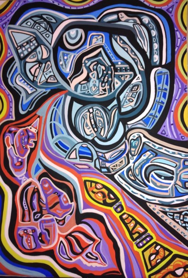 Painting titled "Irrealismo mágico" by Ysland, Original Artwork, Gouache