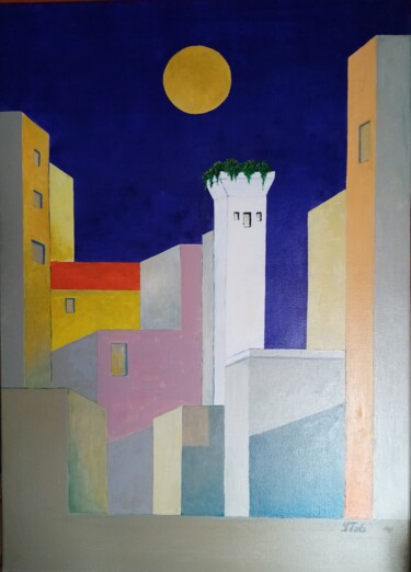 "Le minaret fleuri" başlıklı Tablo Ytab Peintures tarafından, Orijinal sanat, Akrilik