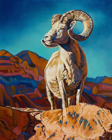 Painting titled "Mountain pride bigh…" by Yue Zeng, Original Artwork, Oil Mounted on Other rigid panel