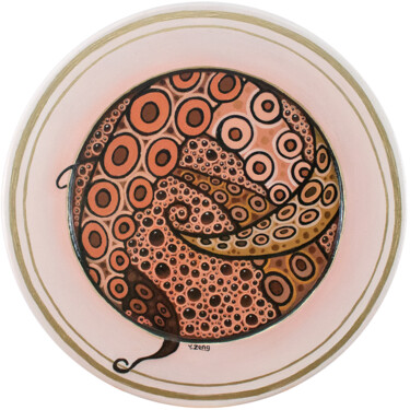 Картина под названием "Coffee octopus black" - Yue Zeng, Подлинное произведение искусства, Масло