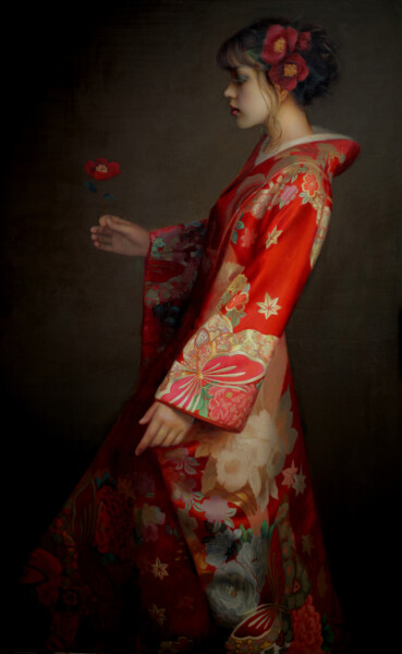 Malarstwo zatytułowany „Flower season” autorstwa Yuehua He, Oryginalna praca, Olej