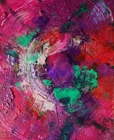 Pintura intitulada "The pink symphony o…" por Yulia Larionova, Obras de arte originais, Acrílico Montado em Outro painel ríg…