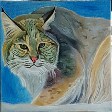 「Lynx de Sibérie」というタイトルの絵画 Yulia Pelevinaによって, オリジナルのアートワーク, オイル