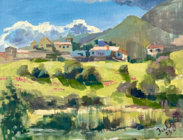 Peinture intitulée "The Cyprus village…" par Yulia Prykina, Œuvre d'art originale, Huile