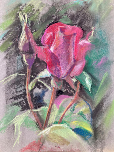 Pintura titulada "Mountain Rose" por Yulia Prykina, Obra de arte original, Pastel