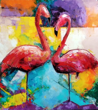 Pintura intitulada "Flamenco" por Yulia Varlamova, Obras de arte originais, Óleo