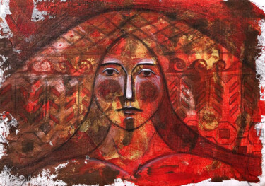 Painting titled ""Symbol of beauty"…" by Yuliia Chaika, Original Artwork, Acrylic