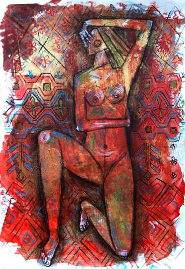 Peinture intitulée "“The shame” small…" par Yuliia Chaika, Œuvre d'art originale, Acrylique