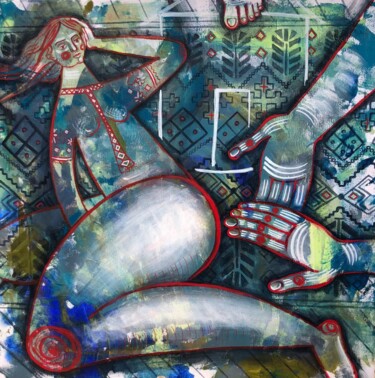Pintura intitulada "«Strangers in my ho…" por Yuliia Chaika, Obras de arte originais, Acrílico