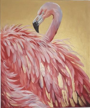 Painting titled "Flamingo" by Yuliya Kotova, Original Artwork, Oil