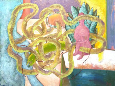 Pintura titulada "Our Bonds." por Yuliya Pochynok (JJ Julia), Obra de arte original, Oleo Montado en Bastidor de camilla de…