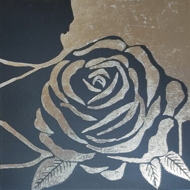 「Rose」というタイトルの絵画 Yuliya Zhukによって, オリジナルのアートワーク, アクリル ウッドストレッチャーフレームにマウント