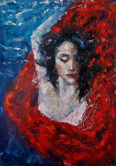 绘画 标题为“Flamenco underwater” 由Julia Tokar (Jt), 原创艺术品, 油