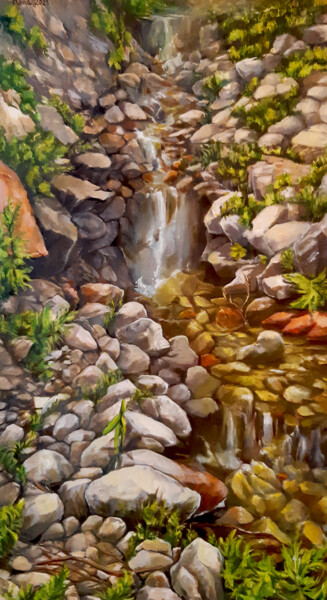 Peinture intitulée "Каменная речка" par Yunna V`Yun, Œuvre d'art originale, Huile