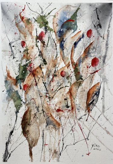 Painting titled "Abstract September" by Yūrei, Original Artwork, Watercolor
