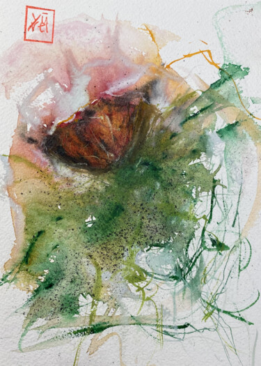 Malerei mit dem Titel "Abstract bouquet 2" von Yūrei, Original-Kunstwerk, Aquarell