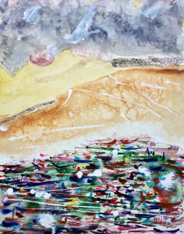 Malerei mit dem Titel "Campagna d'agosto i…" von Yūrei, Original-Kunstwerk, Aquarell