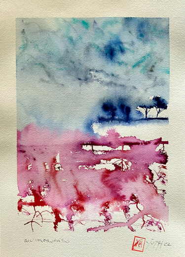 Peinture intitulée "All'improvviso" par Yūrei, Œuvre d'art originale, Aquarelle