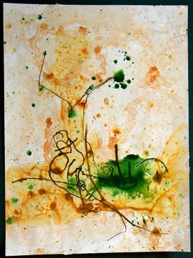 Peinture intitulée "yellow green 02" par Yuri Zain Elvin, Œuvre d'art originale