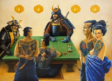 Pintura titulada "The Game" por Yurii Novikov, Obra de arte original, Oleo