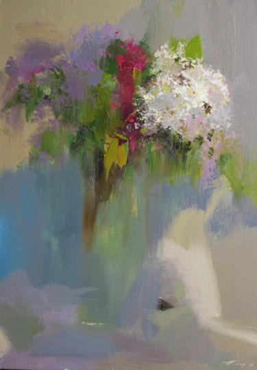 Painting titled "Floral painting "Sy…" by Yuri Pysar, Original Artwork, Oil