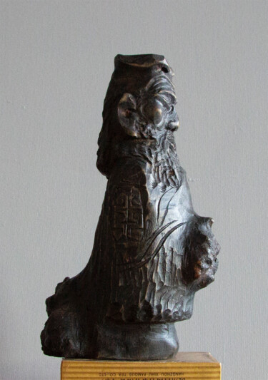 Sculptuur getiteld "Бурхан BURHAN" door Yuriy Karnaukhov (Gyuriykar8), Origineel Kunstwerk, Hout